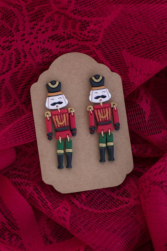 Nutcracker Dangle Earrings - 14k gold plated post, nickel free