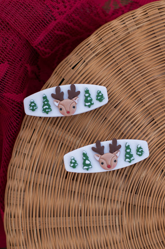 Reindeer 2" Alligator Hair Clip