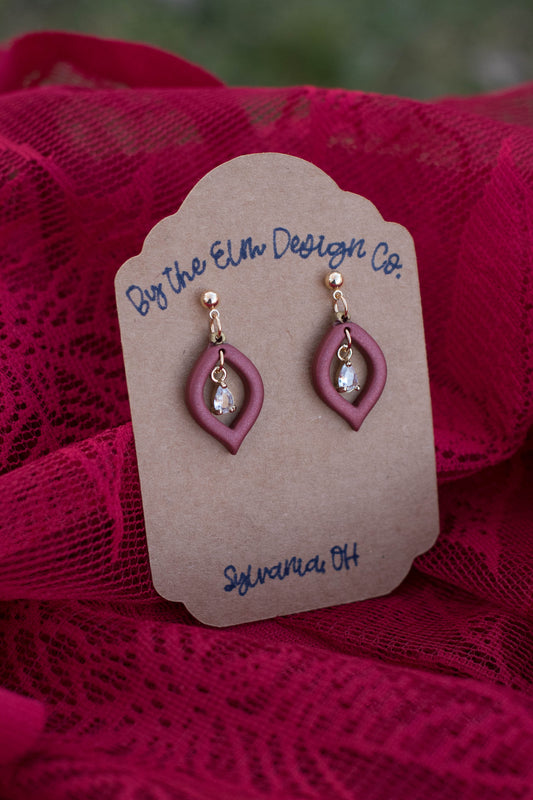 Elegant Ornament Dangle Earrings - 14k gold plated post, nickel free